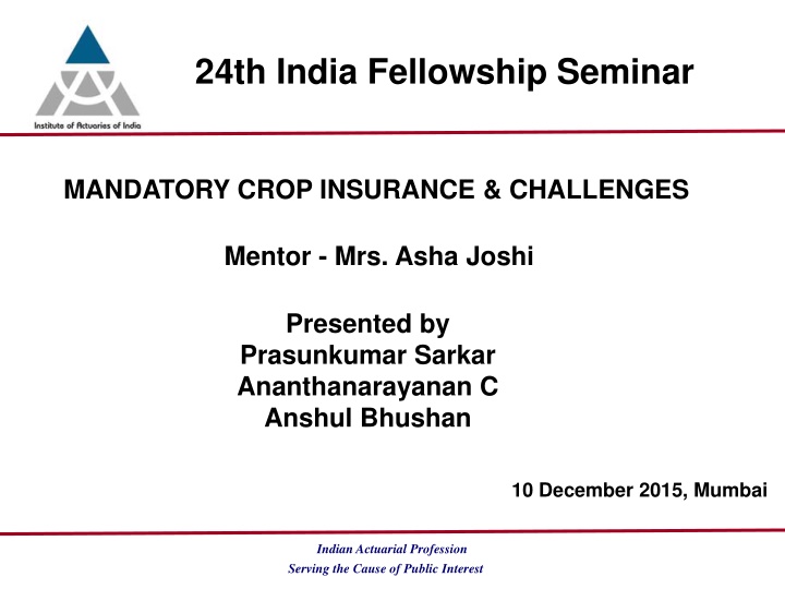 24th india fellowship seminar n.w