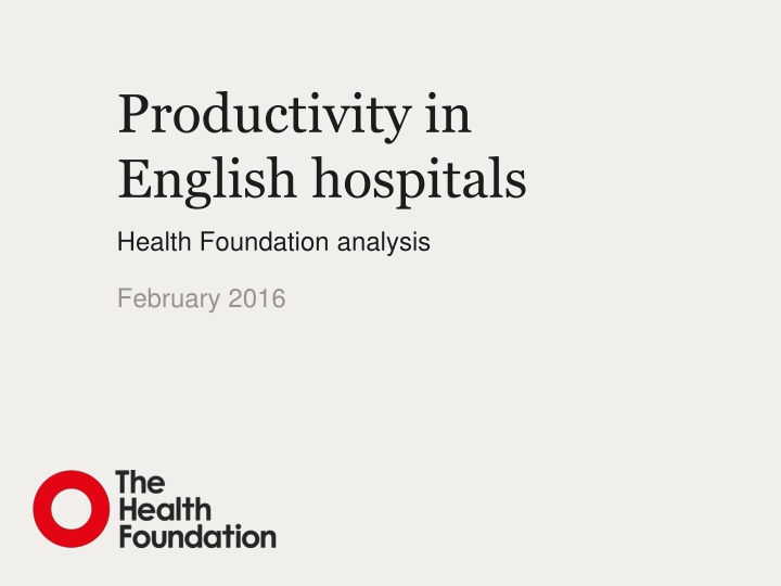 productivity in english hospitals n.w
