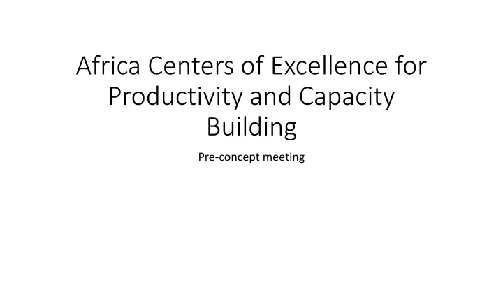 africa centers of excellence for productivity n.w