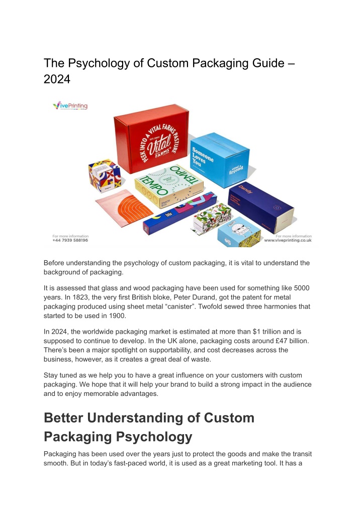 the psychology of custom packaging guide 2024 n.w