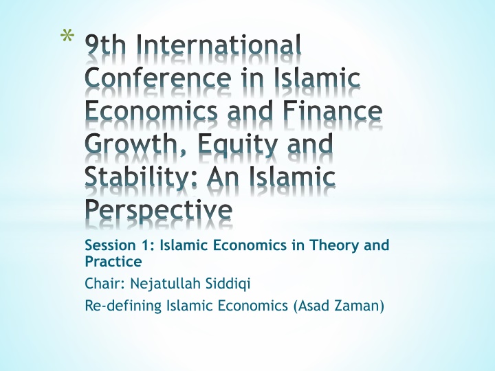 9th international conference in islamic economics n.w
