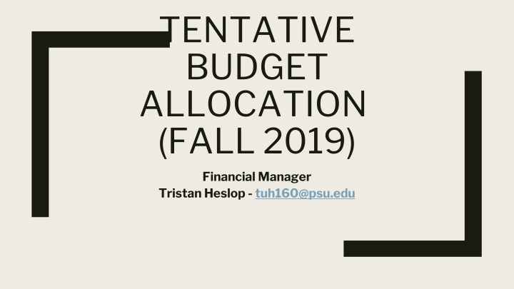 tentative budget allocation fall 2019 n.w