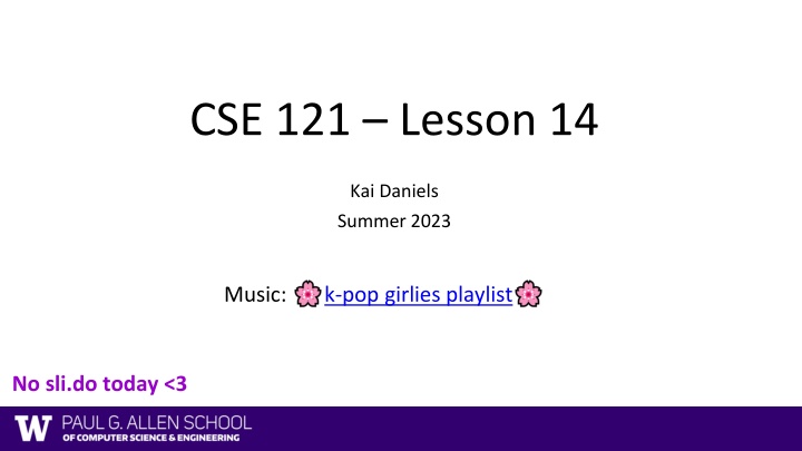 cse 121 lesson 14 n.w