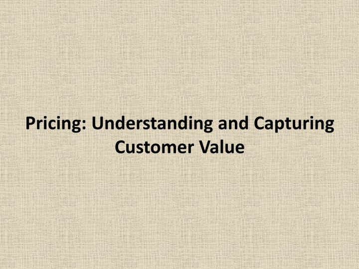 pricing understanding and capturing customer value n.w