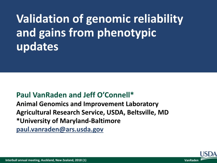 validation of genomic reliability and gains from n.w