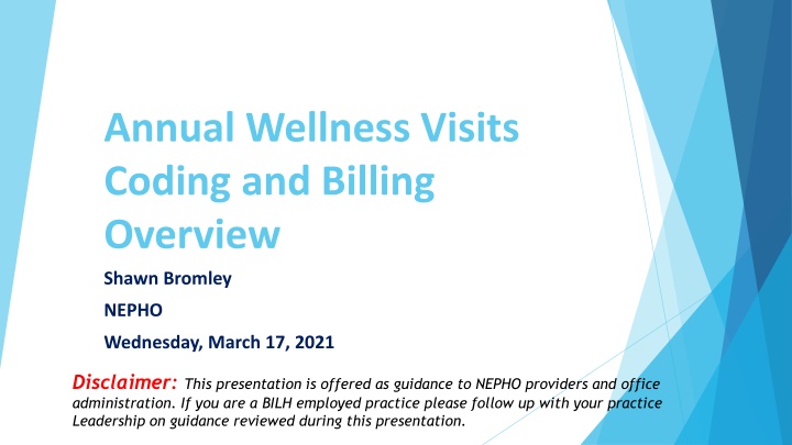 annual wellness visits coding and billing overview n.w