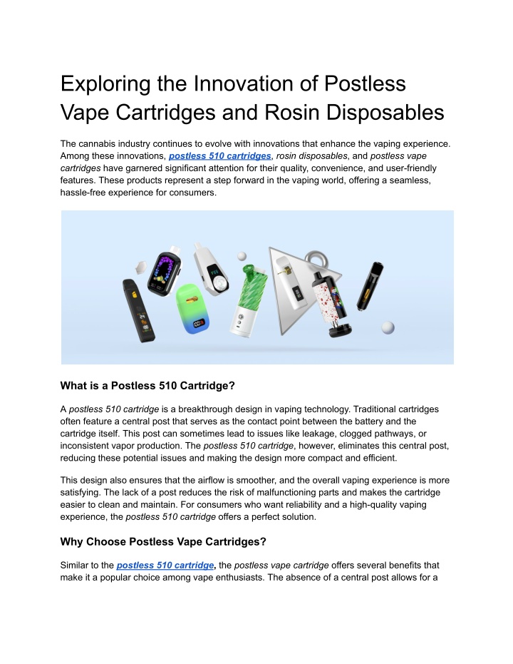 exploring the innovation of postless vape n.w