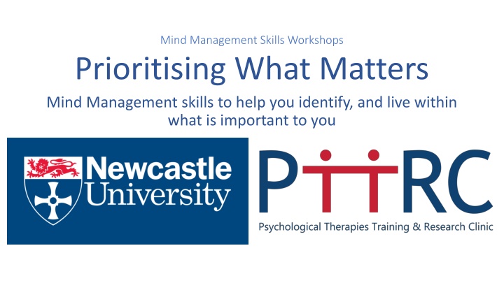 mind management skills workshops prioritising n.w