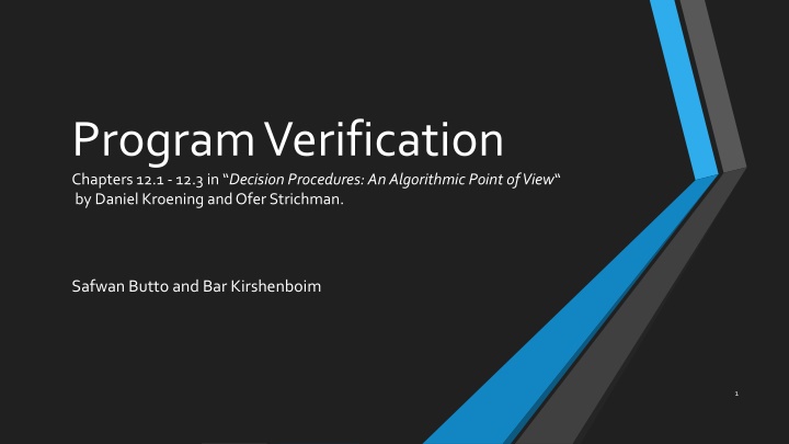 program verification chapters n.w