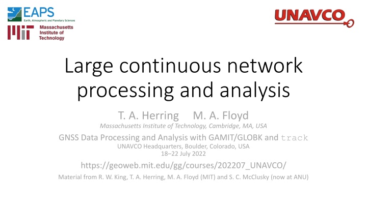 large continuous network processing and analysis n.w