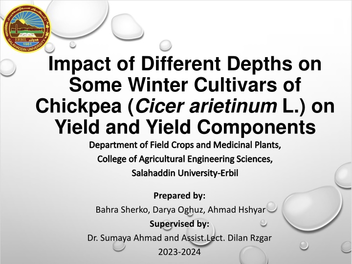 impact of different depths on some winter n.w