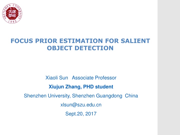 focus prior estimation for salient object n.w