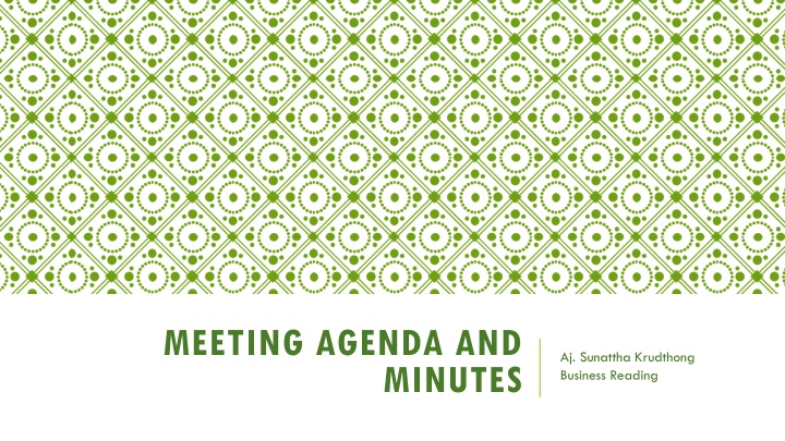 meeting agenda and n.w