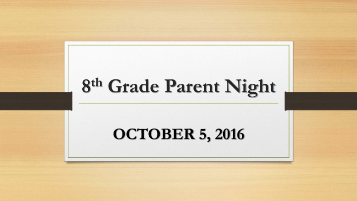 8 th grade parent night n.w