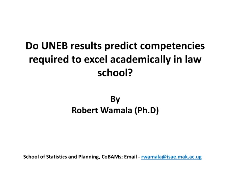 do uneb results predict competencies required n.w