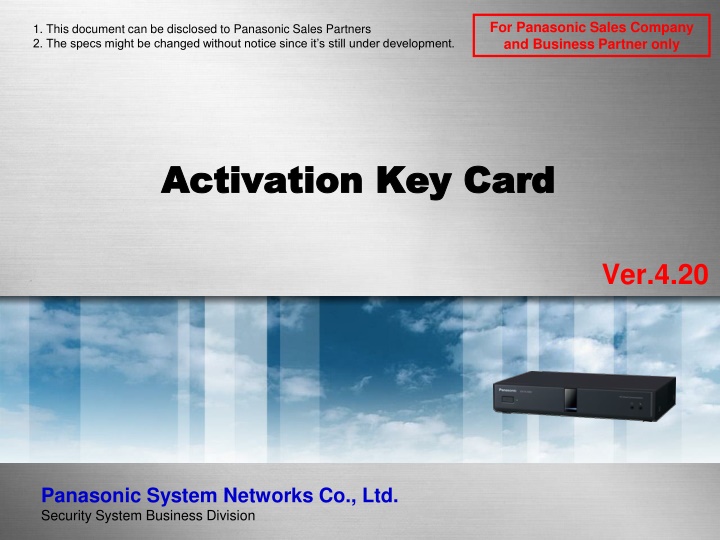 for panasonic sales company and business partner n.w