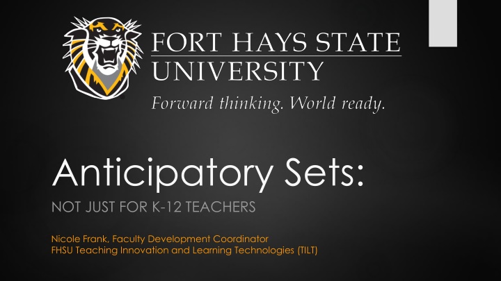 anticipatory sets not just for k 12 teachers n.w