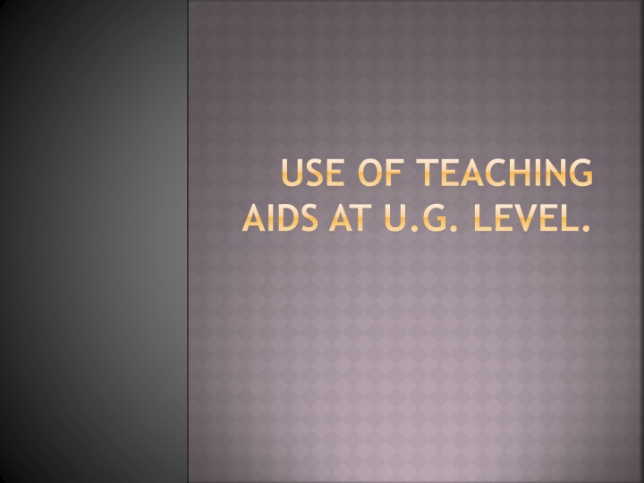 use of teaching aids at u g level n.w