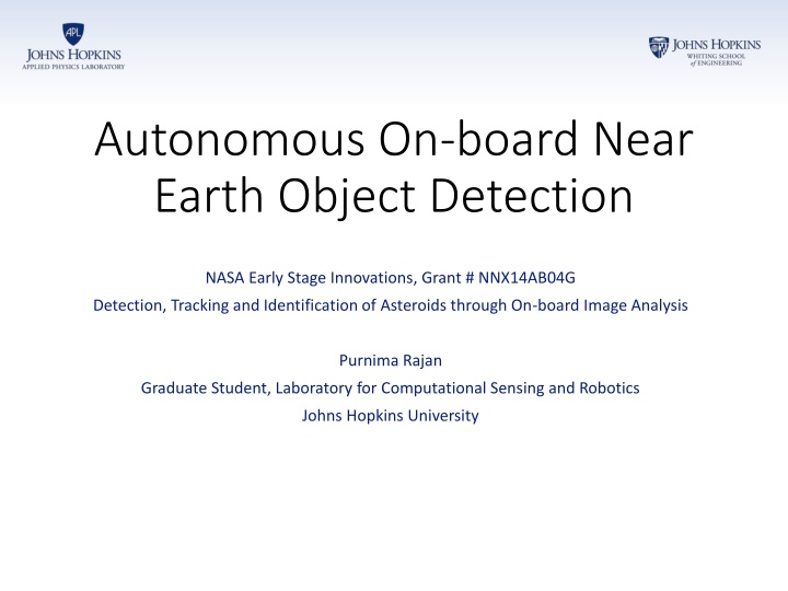 autonomous on board near earth object detection n.w