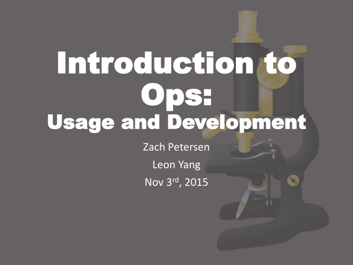 introduction to introduction to ops ops usage n.w