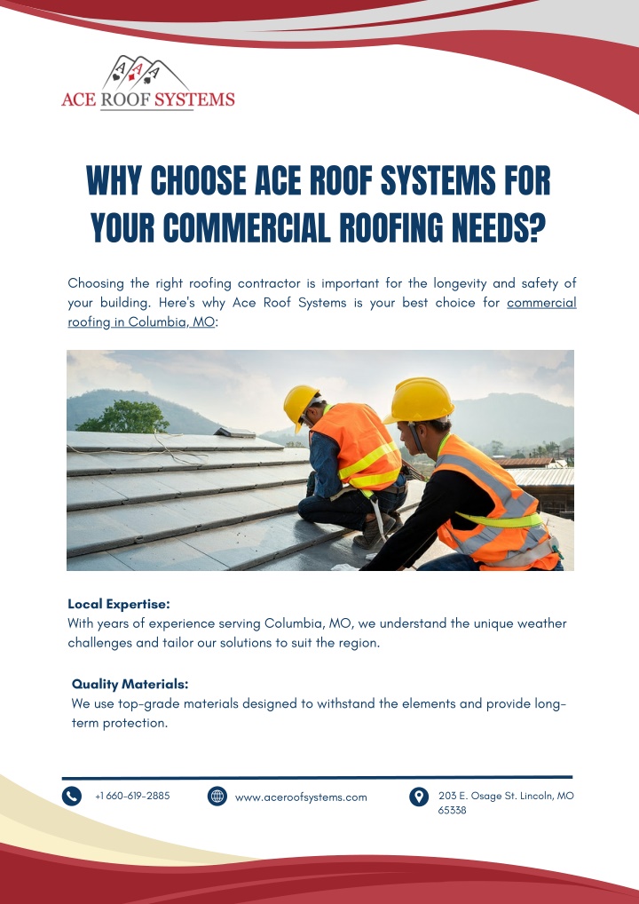 why choose ace roof systems for your commercial n.w