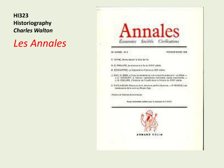 hi323 historiography charles walton les annales n.w