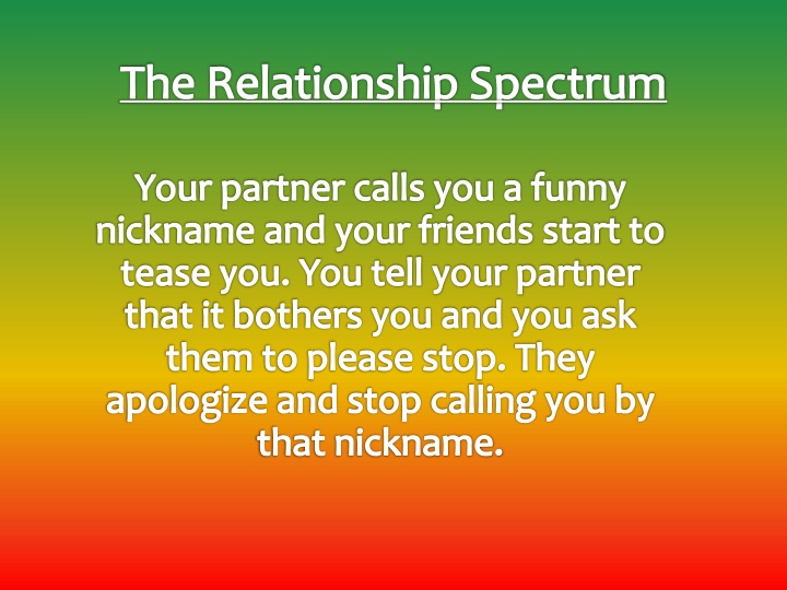 the relationship spectrum n.w