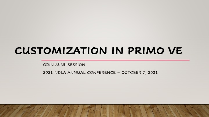 customization in primo ve n.w