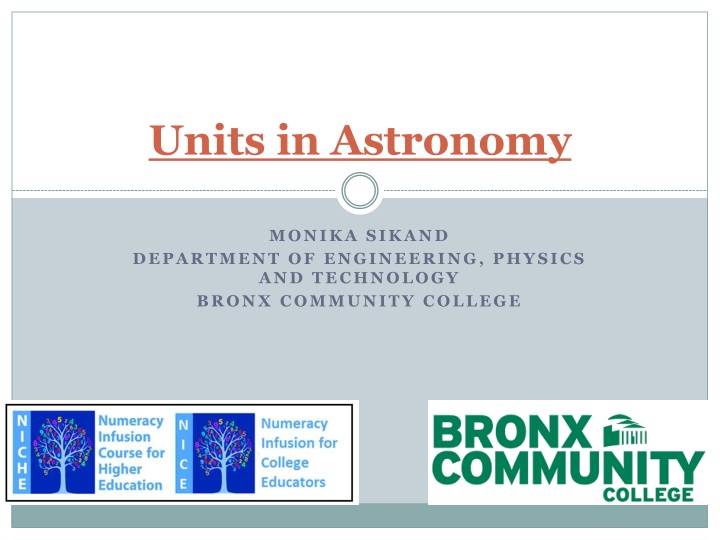 units in astronomy n.w
