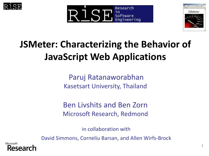 jsmeter characterizing the behavior of javascript n.w