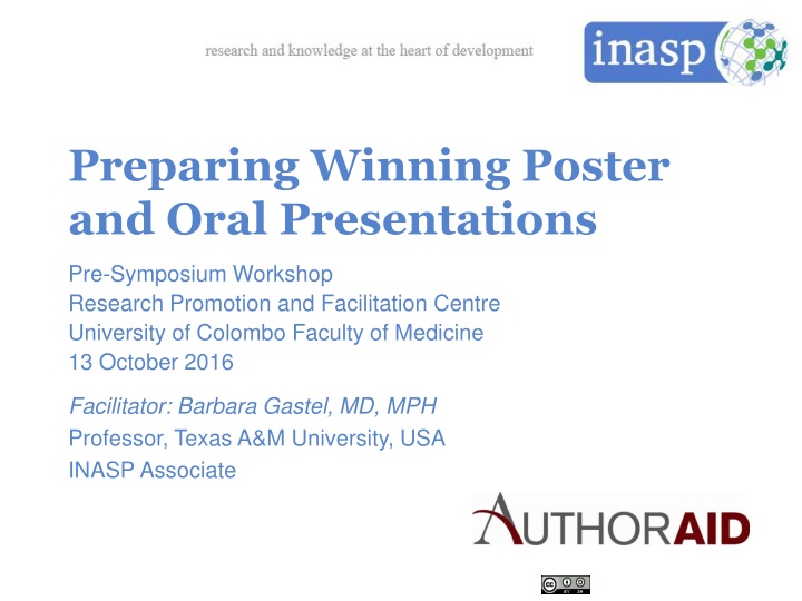 preparing winning poster and oral presentations n.w