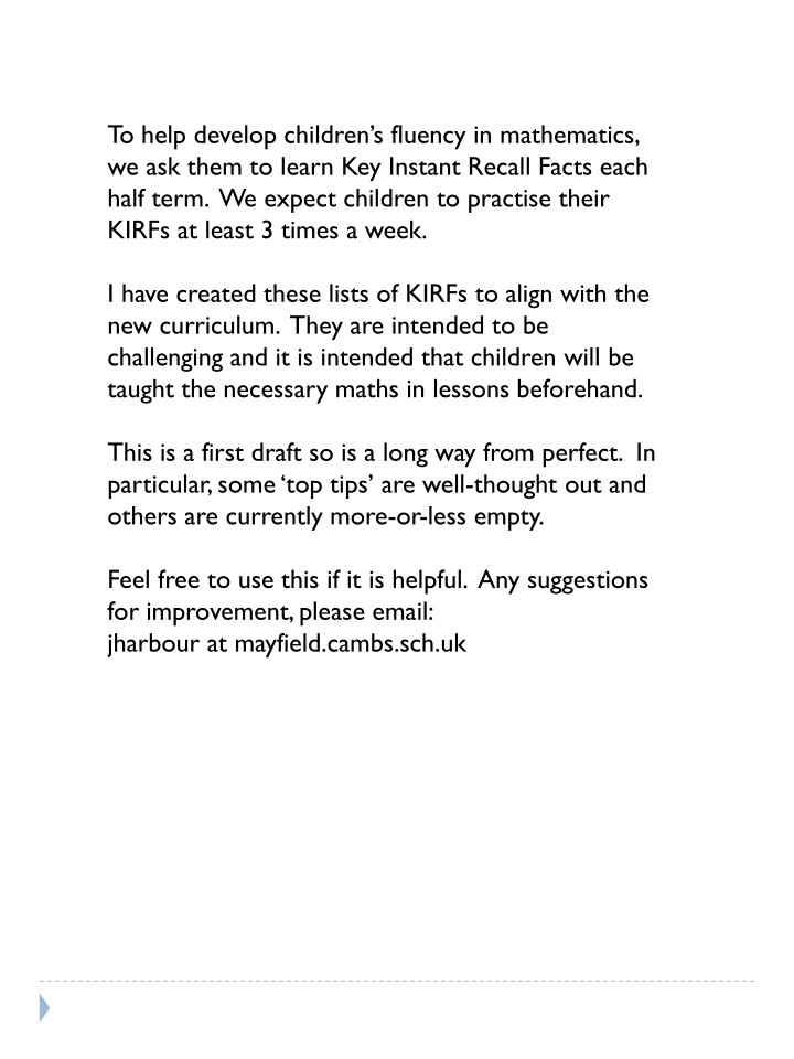 to help develop children s fluency in mathematics n.w