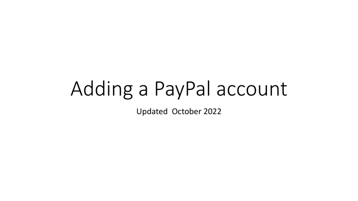 adding a paypal account n.w