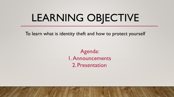 learning objective n.w