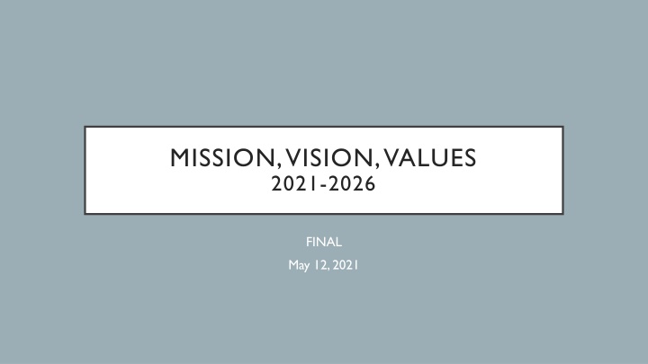 mission vision values 2021 2026 n.w