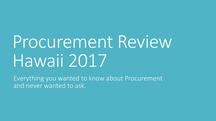 procurement review hawaii 2017 everything n.w