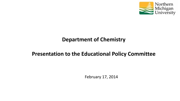 department of chemistry n.w