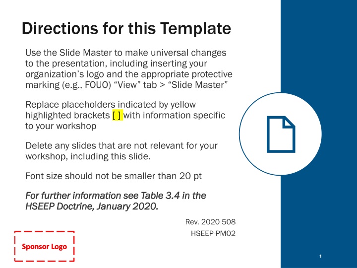 directions for this template n.w