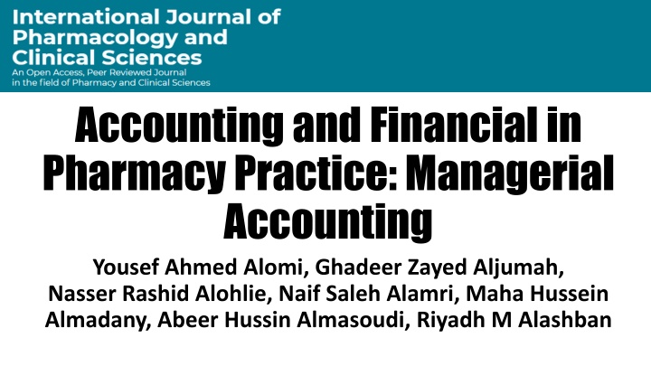 accounting and financial in pharmacy practice n.w