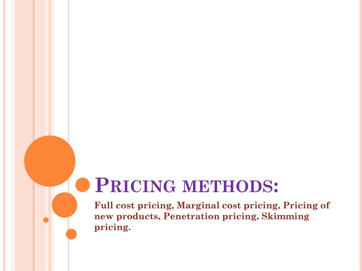 p ricing methods full cost pricing marginal cost n.w