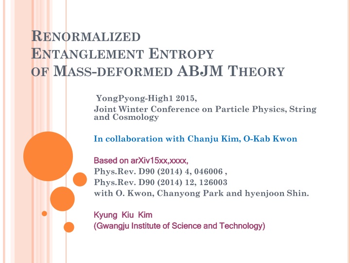 r enormalized e ntanglement e ntropy n.w