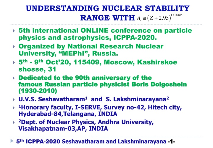 understanding nuclear stability range with n.w