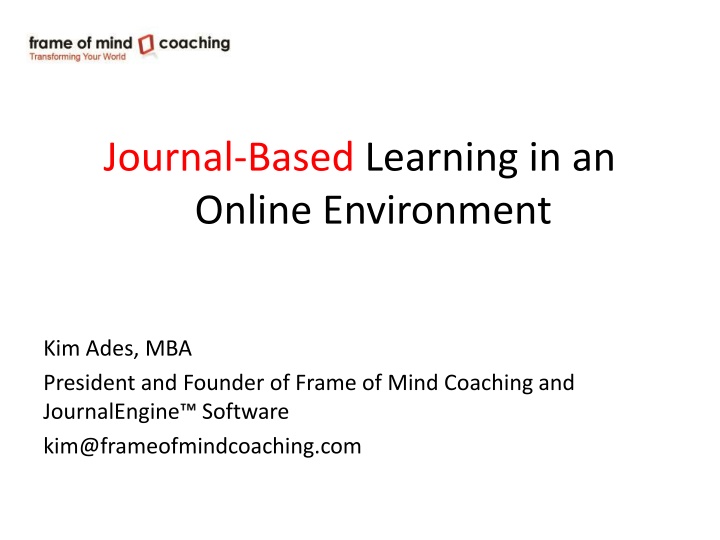 journal based learning in an online environment n.w