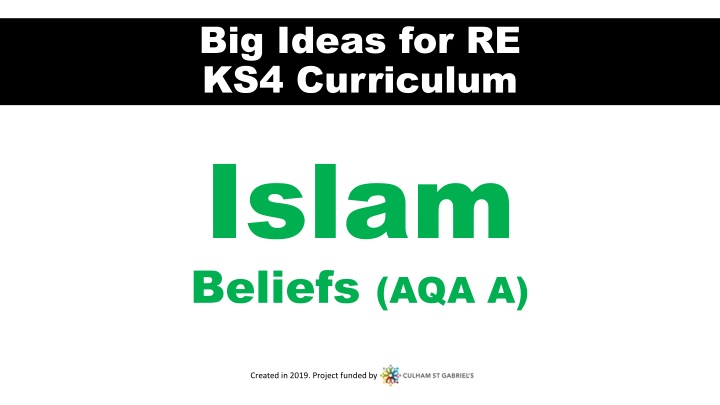 big ideas for re ks4 curriculum islam beliefs n.w