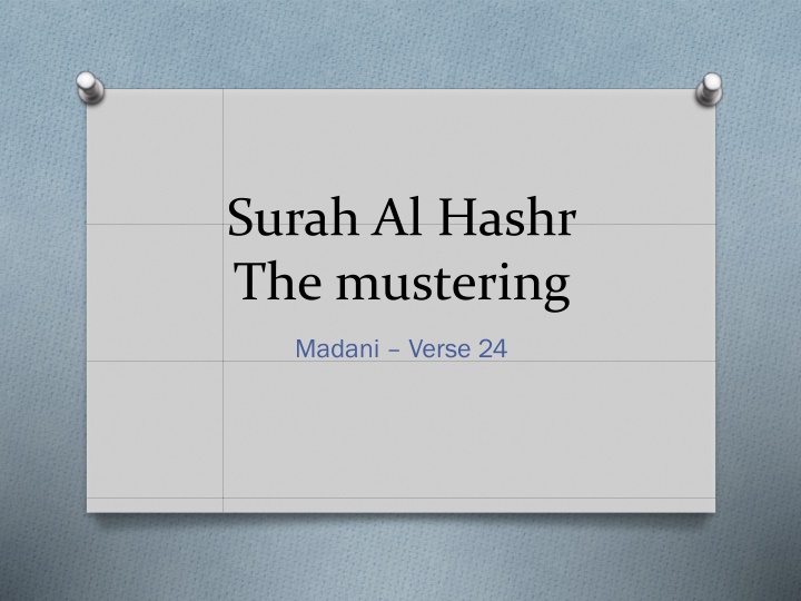 surah al hashr the mustering n.w