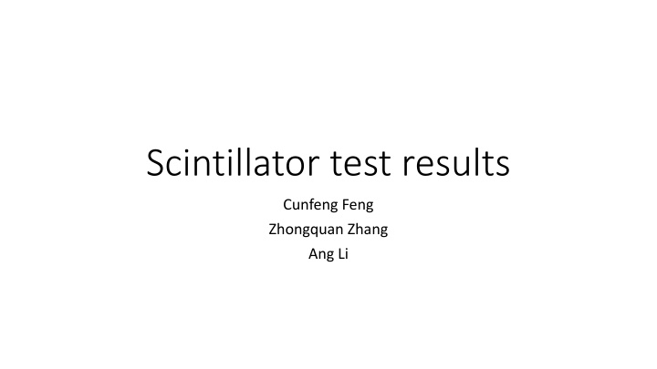 scintillator test results n.w