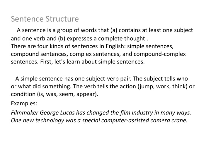 sentence structure n.w
