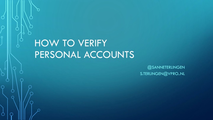 how to verify personal accounts n.w