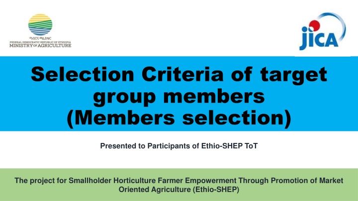 selection criteria of target group members n.w