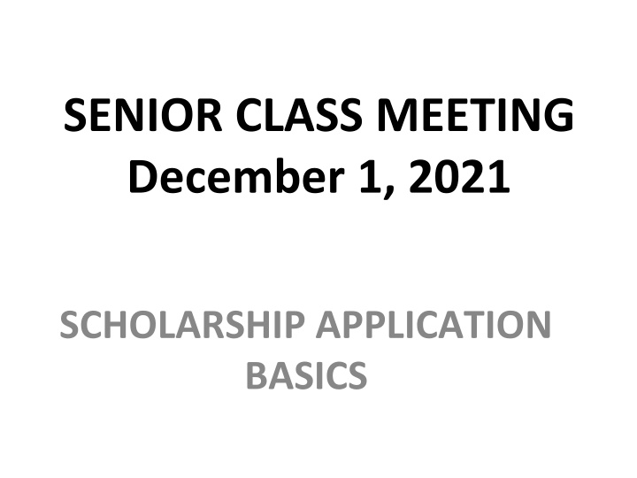 senior class meeting december 1 2021 n.w